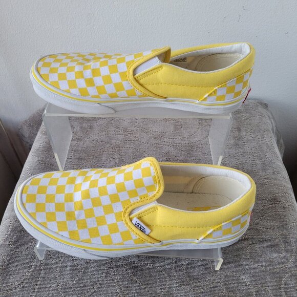 VANS Checkerboard Yellow Slip-On Sneakers – Kids 6.0 - Picture 5 of 11